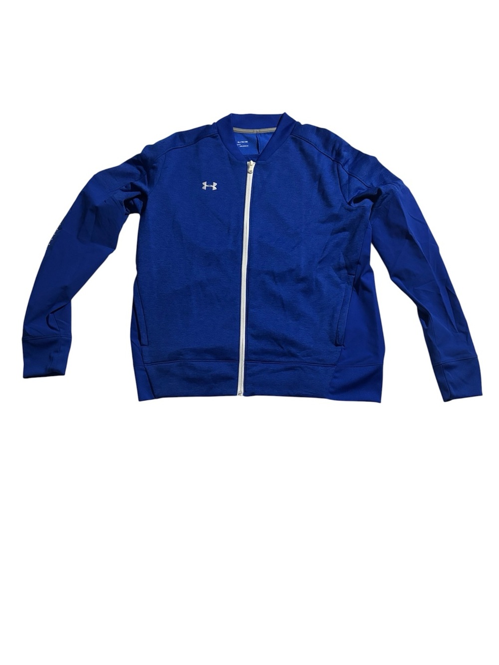 Under Armour Royal Blue Full-Zip Track Jacket with White Zip